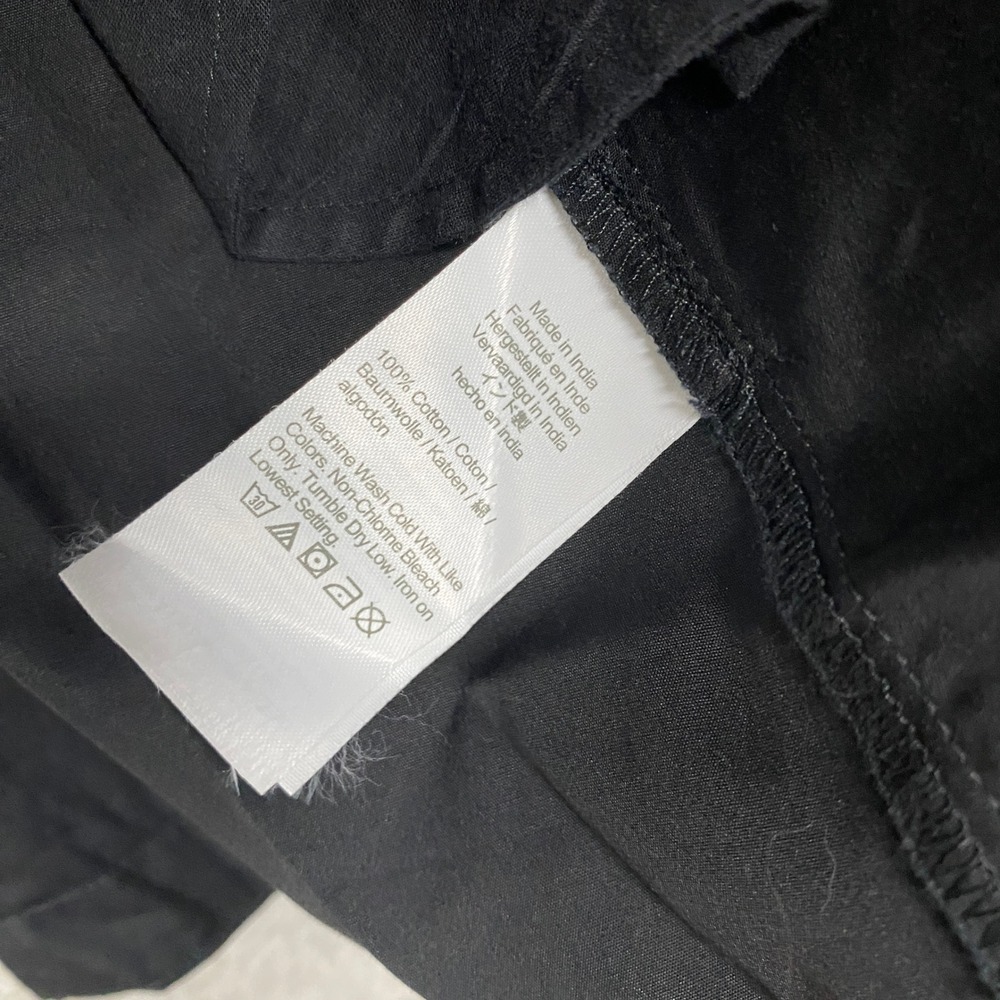 Madewell Dress 2 Black Seamed Long Sleeve Mini Poplin Shirtdress Pockets NV025 - Picture 11 of 14